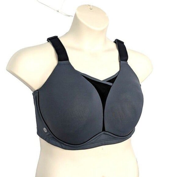 Livi Active Lane Bryant Womens Bra Sports High Impact Cooling 42D Gray - Picture 6 of 10